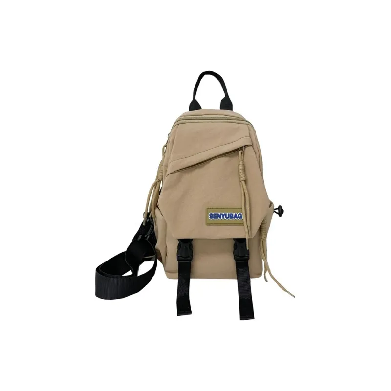 BUBM Composite Cloth Sling Bag, Crossbody Bag Regular Unisex Ecru/Black/Orange/Khaki/Green-15