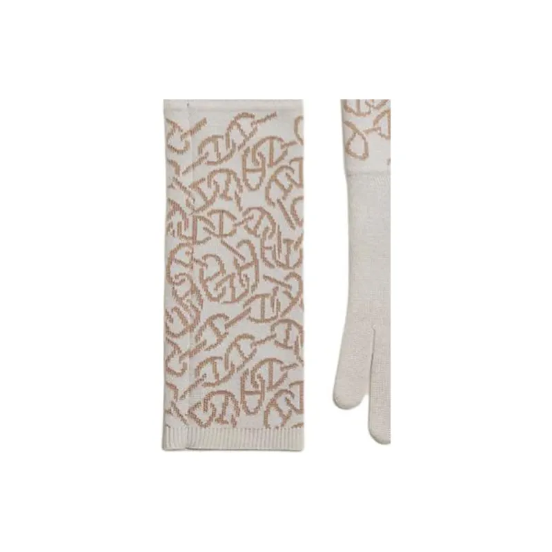 HERMES Cashmere Silk Gloves Women's Beige-2