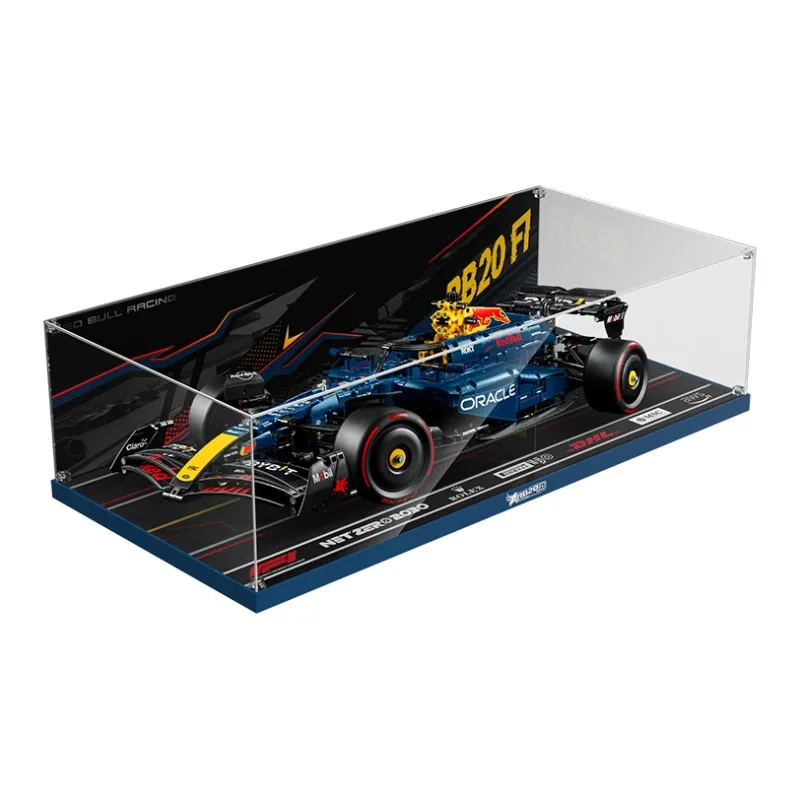 LIGHT YOUR BRICKS Compatibility Building Block 42206 Oracle Red Bull RB20 F1 Racing Display Case Model Accessories-6