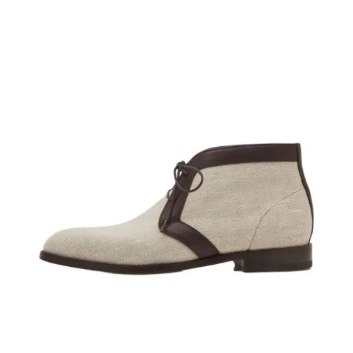 MANOLO BLAHNIK Fiesole Ankle Boots Men's Cream