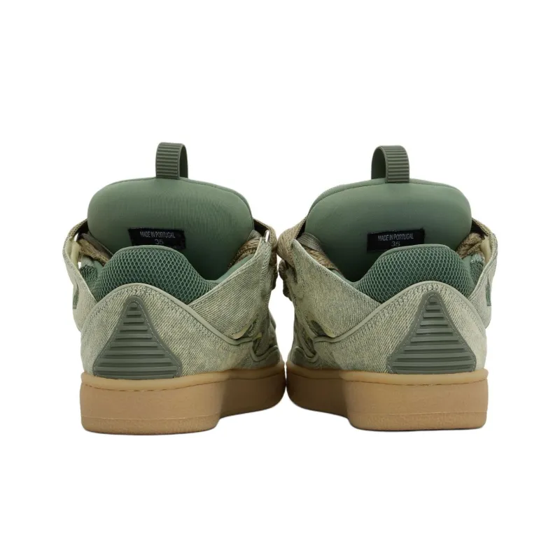 Lanvin Curb Low Top Skateboard Shoes Men's Green-3