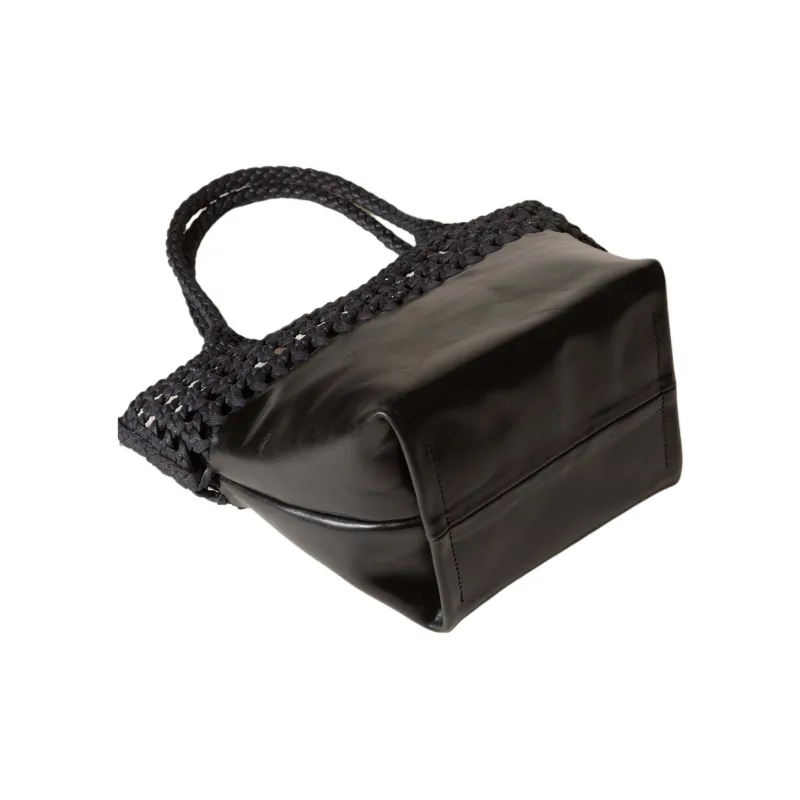 Hereu Calfskin Tote Bag, Shopping Bag, Handbag, Shoulder Bag Women's Black-1