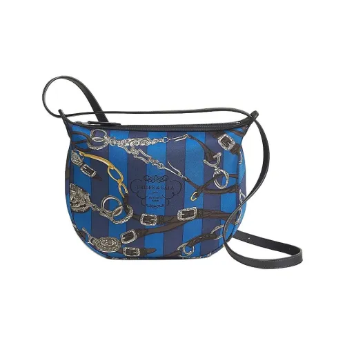 HERMES Sursoie To Go Makeup Bags Mosaic Blue & Ebony & Navy Blue