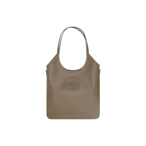 MIU MIU Ivy Calfskin Tote Bag Shopping Bag Handbag Shoulder Bag Women's Dark Gray