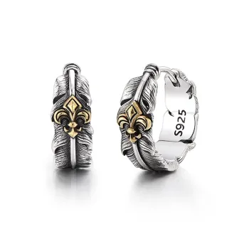 IDEAGEMER S925 Silver Earrings Men's