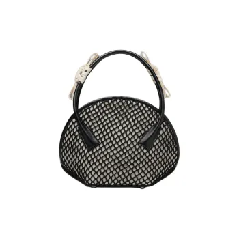 Maison Margiela Calfskin Leather Handbag Small Size Women's Black