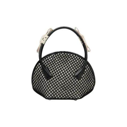 Maison Margiela Calfskin Leather Handbag Small Size Women's Black