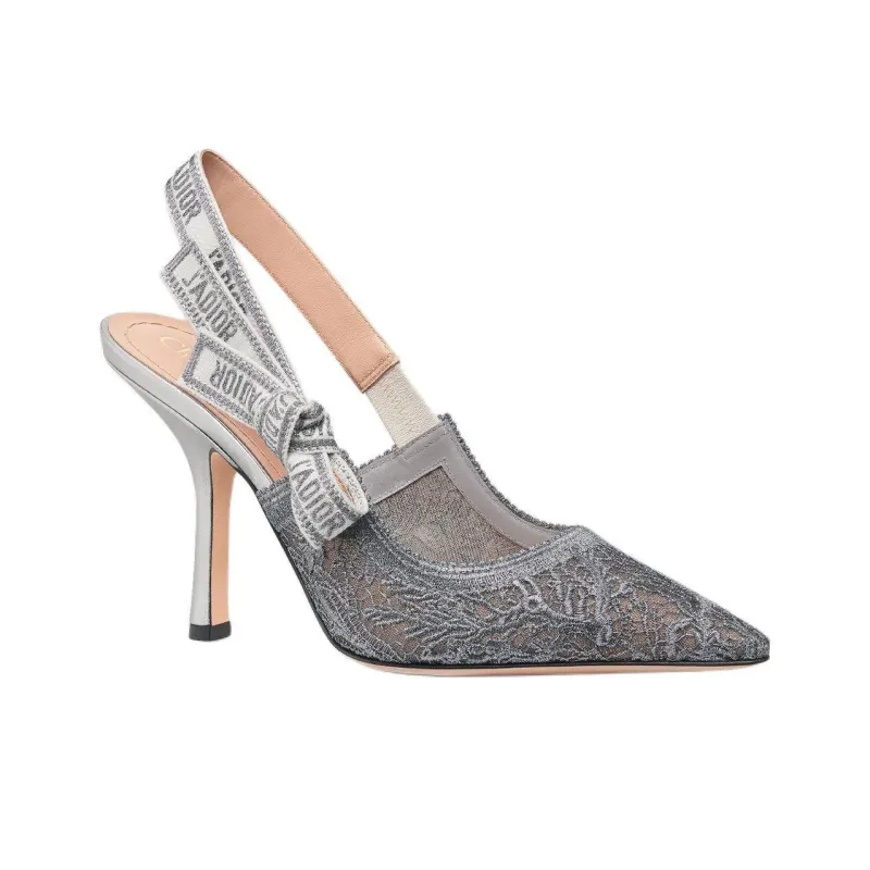 DIOR J'Adior Slim Heel High Heels 10cm Women's Silver-2