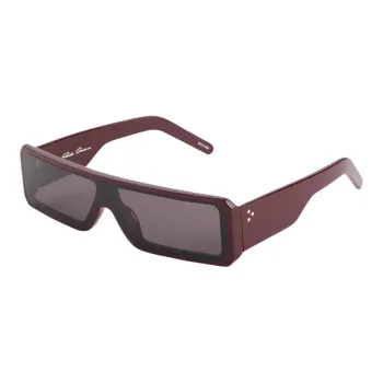 RICK OWENS/RO Acetate Nylon Rectangular Sunglasses Unisex Red
