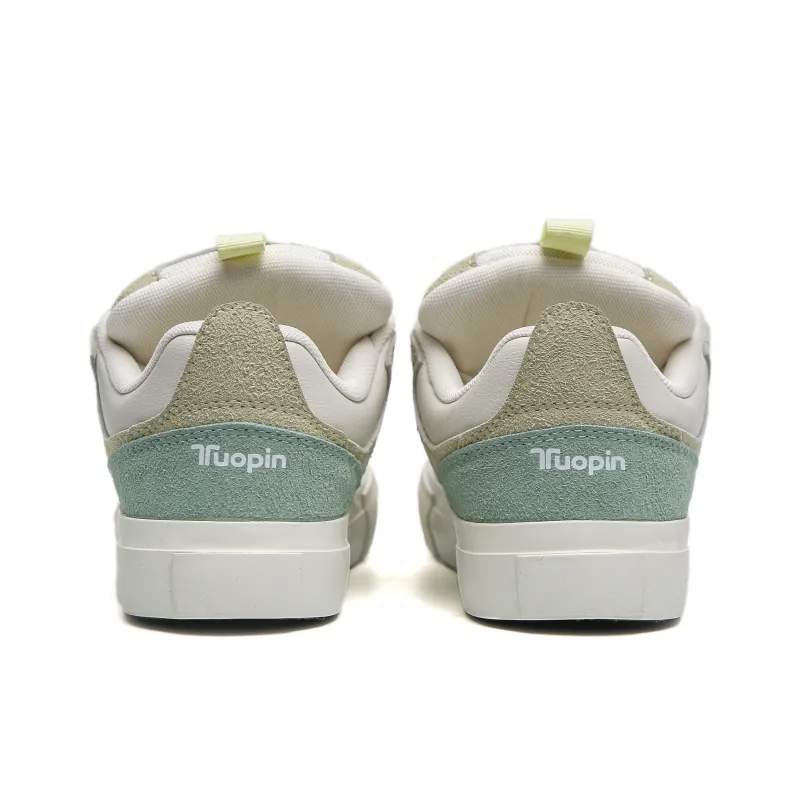 TUOPIN Low Top Skateboard Shoes Women's Yellow Cream Green-2