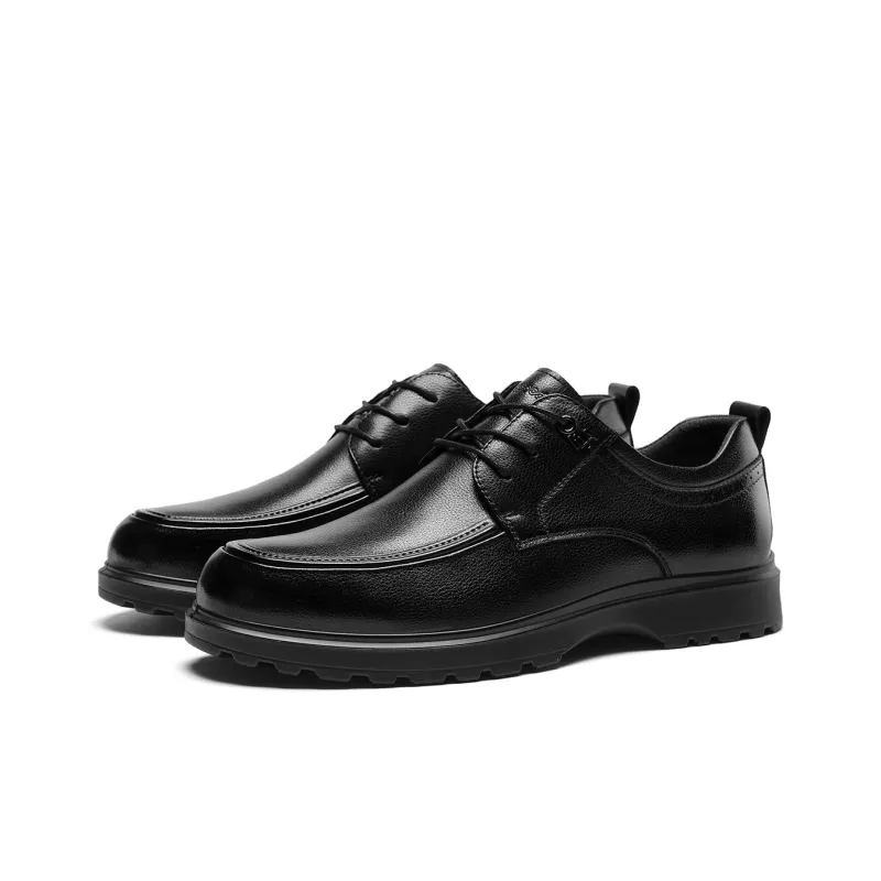 HLA Dress Shoes Men Low Top Black-1