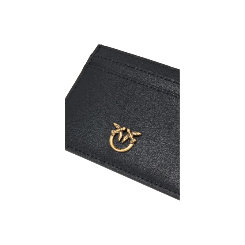 PINKO Calfskin Card Holder Women's Black-4