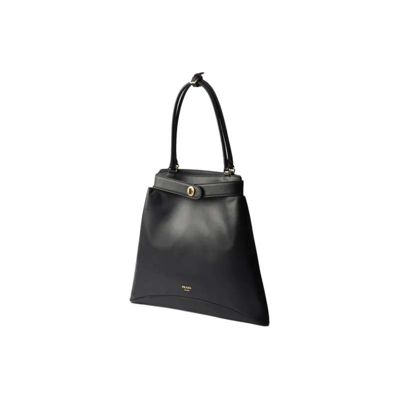 PRADA Calfskin Handbag Large Size Women's Black-1