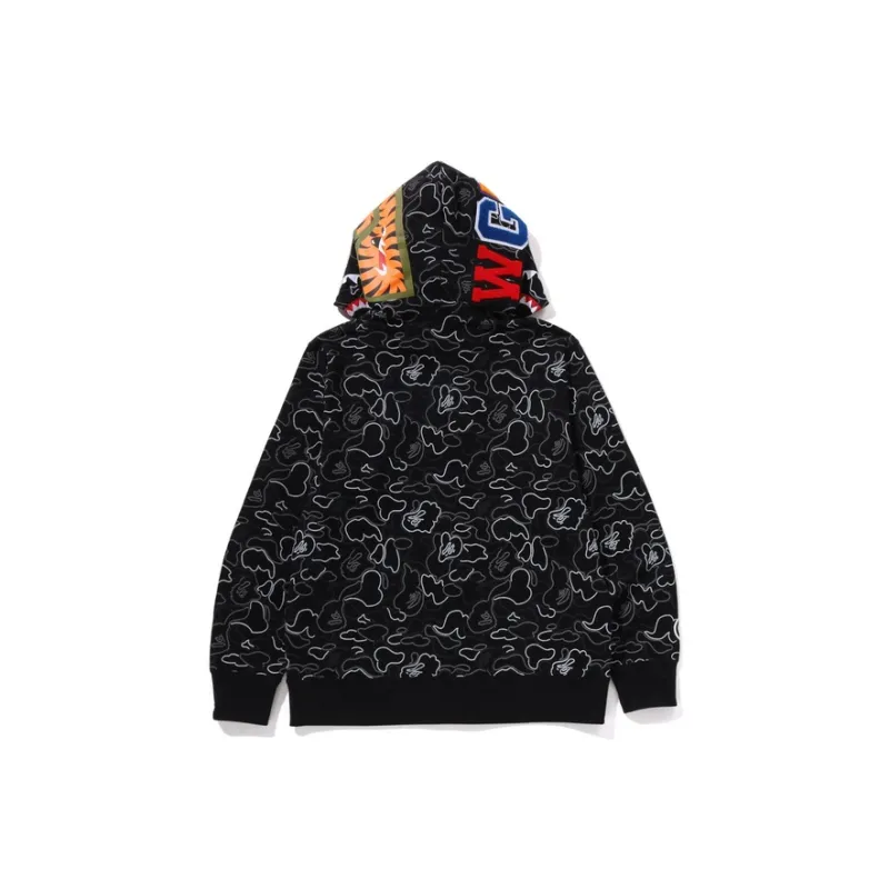 Bape Neon Camo Shark Full Zip Hoodie-2