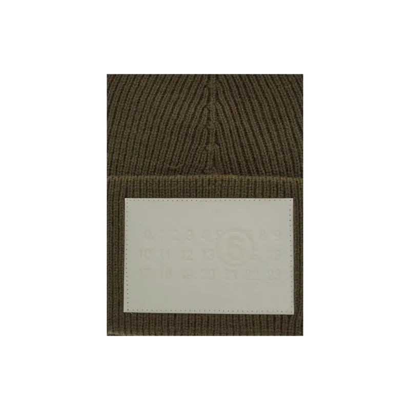 MM6 Maison Margiela Numbers Motif Rib Knitted Beanie-2
