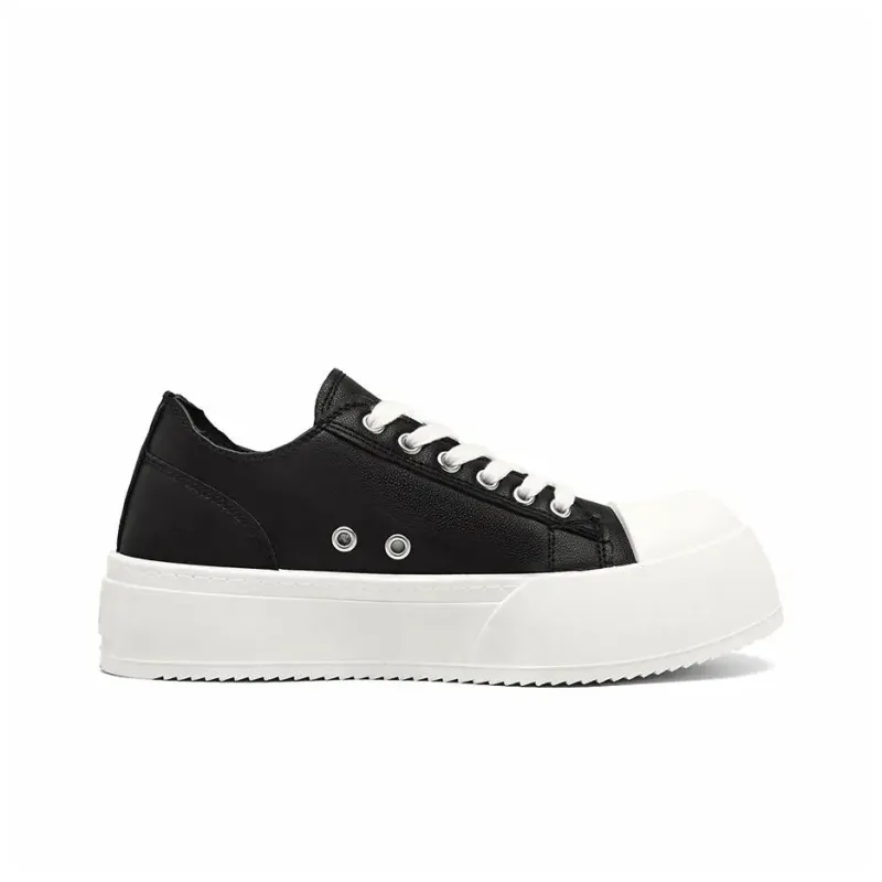 UNIITY Anti-Slip Wear-Resistant Lightweight Breathable Height Increasing Low-Top Skateboard Shoes Unisex Black-2