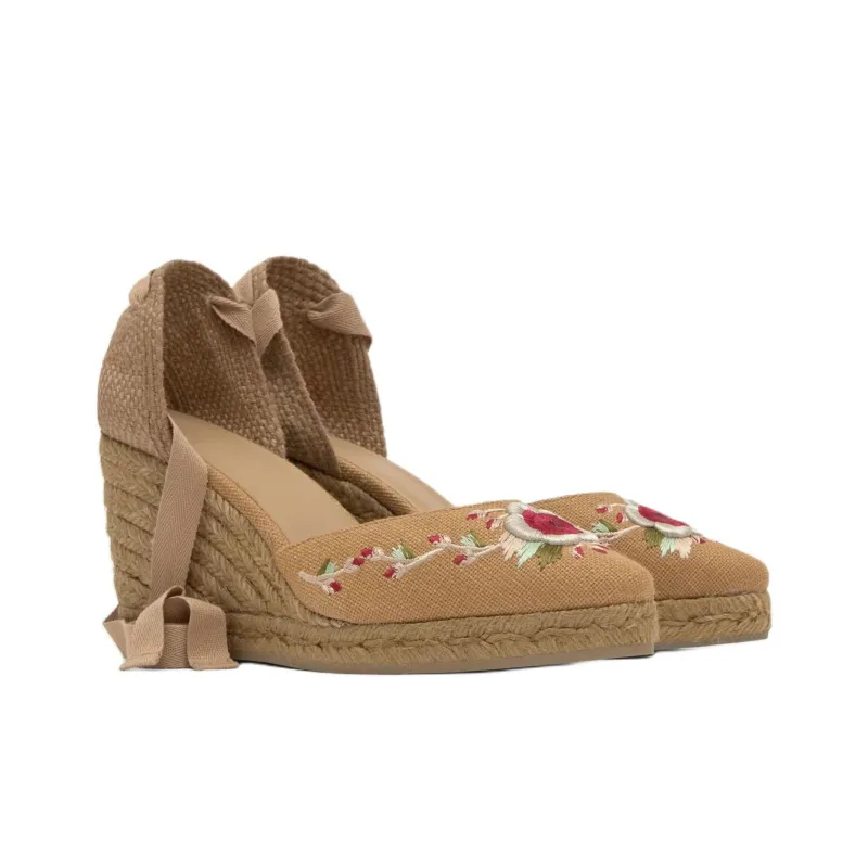 ETRO x Castañer Joyce Wedge Heel High Heels 7cm Women's Tan-2