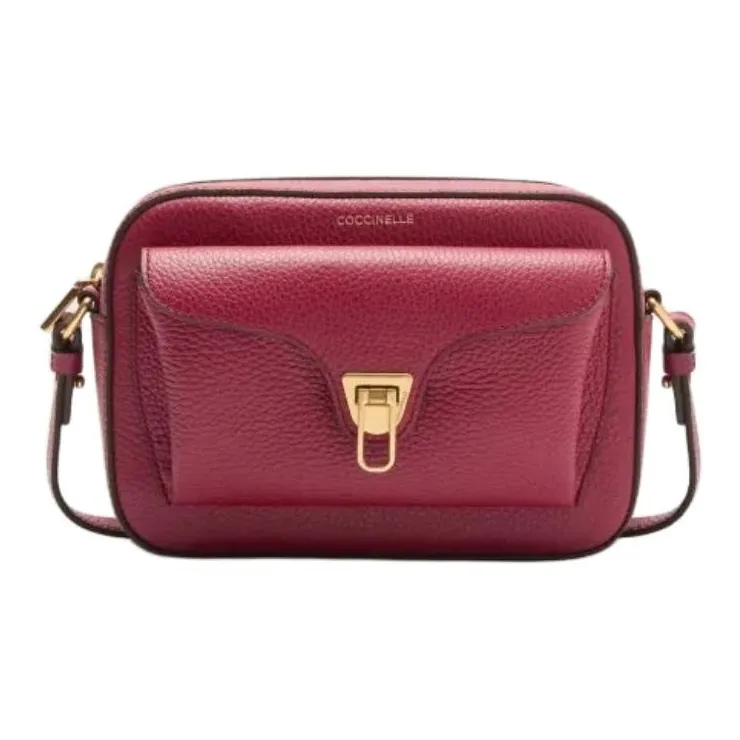 COCCINELLE Beat Leather Shoulder Bag Small Size Women's Red-0