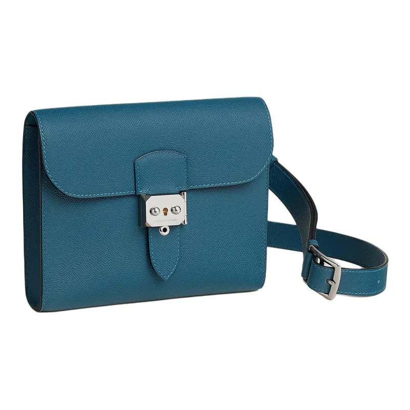 HERMES Sac A Depeches Epsom Calfskin Crossbody Bags Shoulder Bags Regular Men's 7A Bleu Thalassa Sea Blue-1