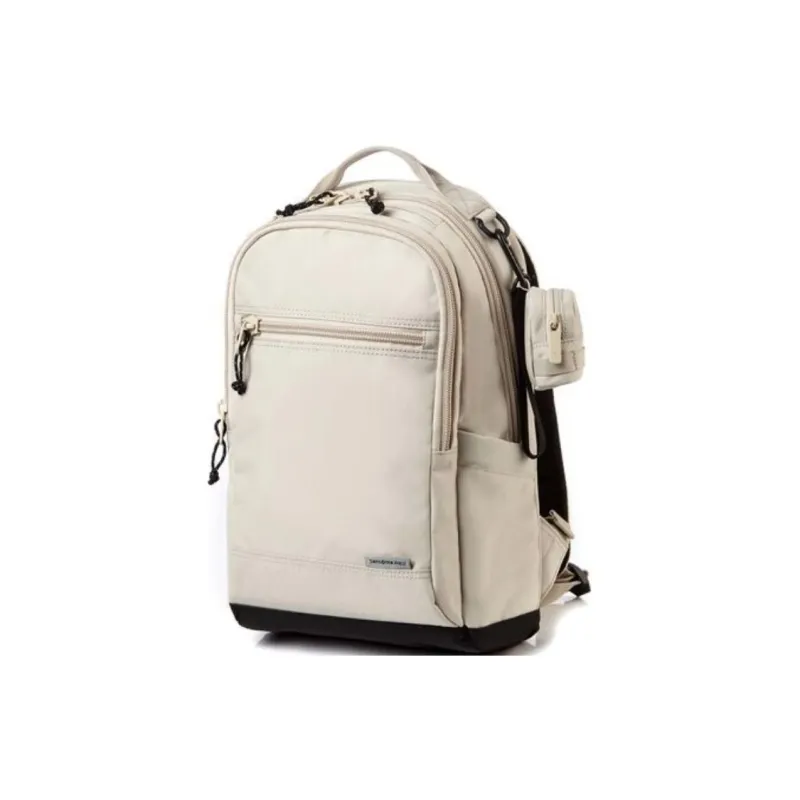 SAMSONITE Fabric Backpack Medium Size Men's Beige Yellow-1