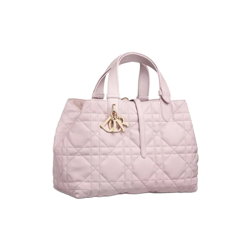 DIOR Toujours Cow Leather One Shoulder Handbag Medium Size Women's Light Pink-3