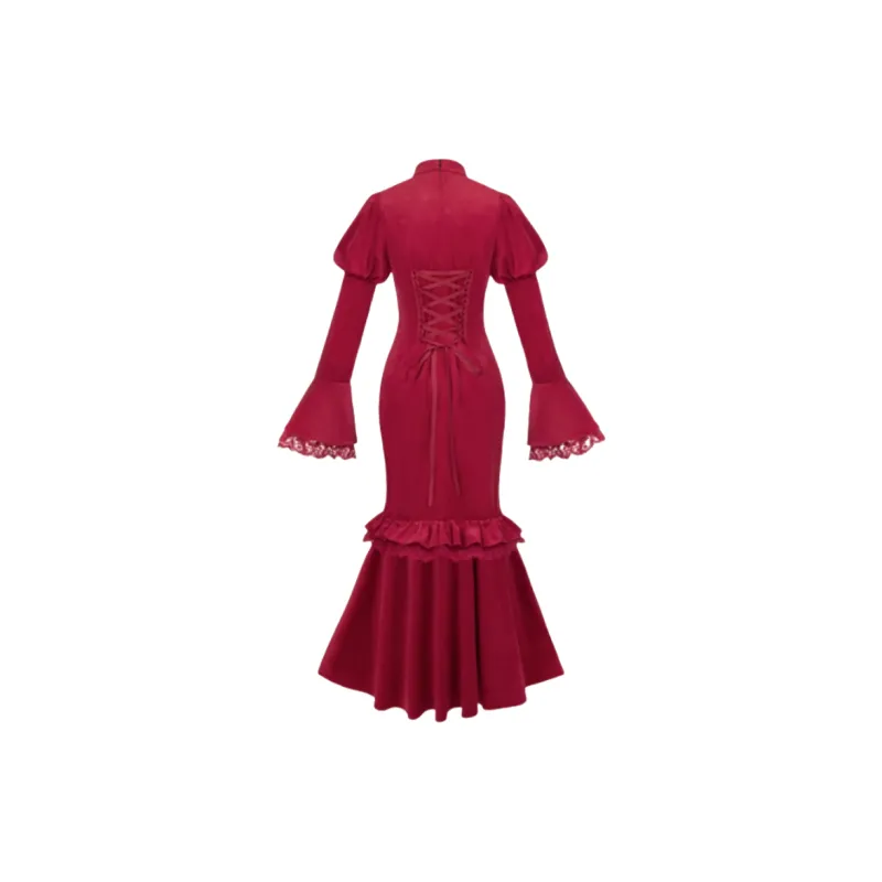 OUTDOORPRINCE Long Sleeved Dress Women's Red-1