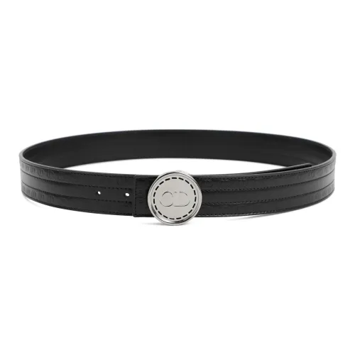 DIOR Calfskin Leather Belts Men's Black Width 3.5CM