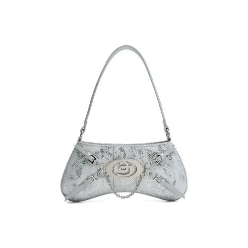 JACD PU Shoulder Bag Women's Cyber Silver/Nude Pink Snakeskin Print