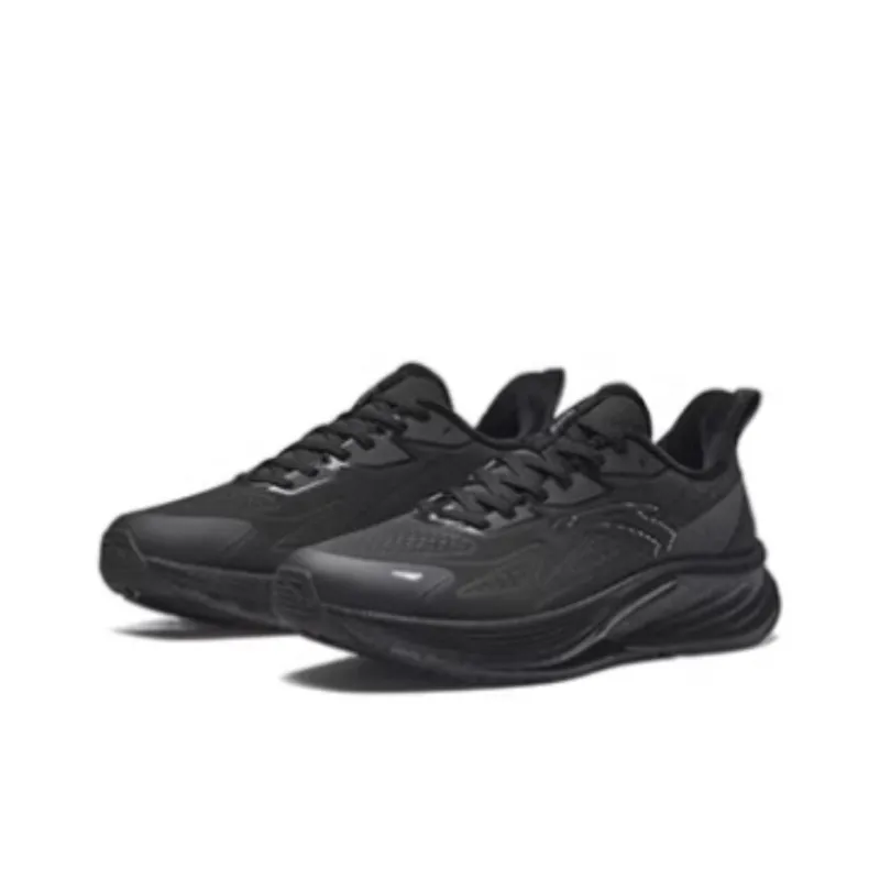 Anta Cushioned Slip-Resistant Low-Top Casual Running Shoes Men's Black-1