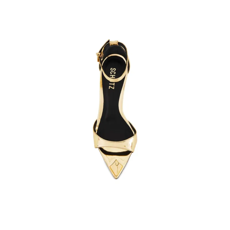 Schutz Pamela Strap Sandals Women's Gold-3