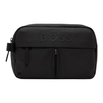 BOSS Coated Canvas Toiletry Bag Men's Black