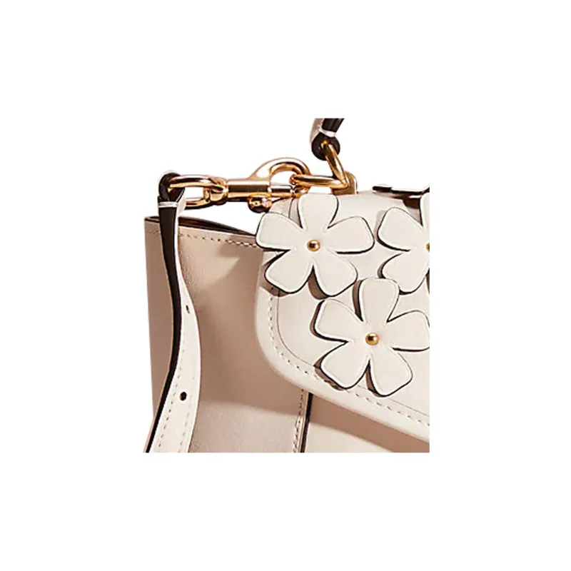 COACH Courier Leather Messenger Bag, Crossbody Handbag Medium Size Women's White-2