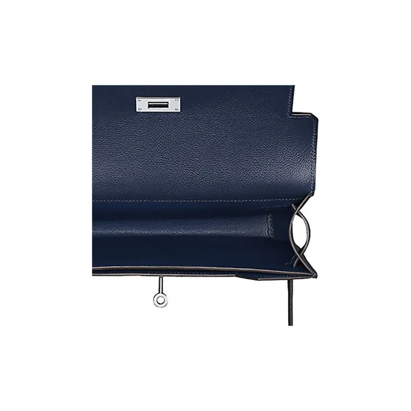 HERMES Kelly Depeches Evercolor Calfskin Clutch Men's Nuit Midnight Blue-4