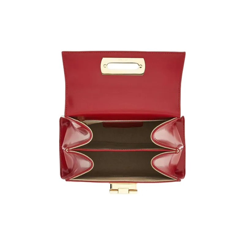 FERRAGAMO Calfskin Shoulder Bag, Crossbody Bag, Handbag Trumpets Women's True Red-3