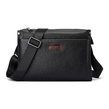 FAIRWHALE Cow Leather Shoulder Bag Crossbody Bag Messenger Bag Small Square Bag Regular Unisex Black