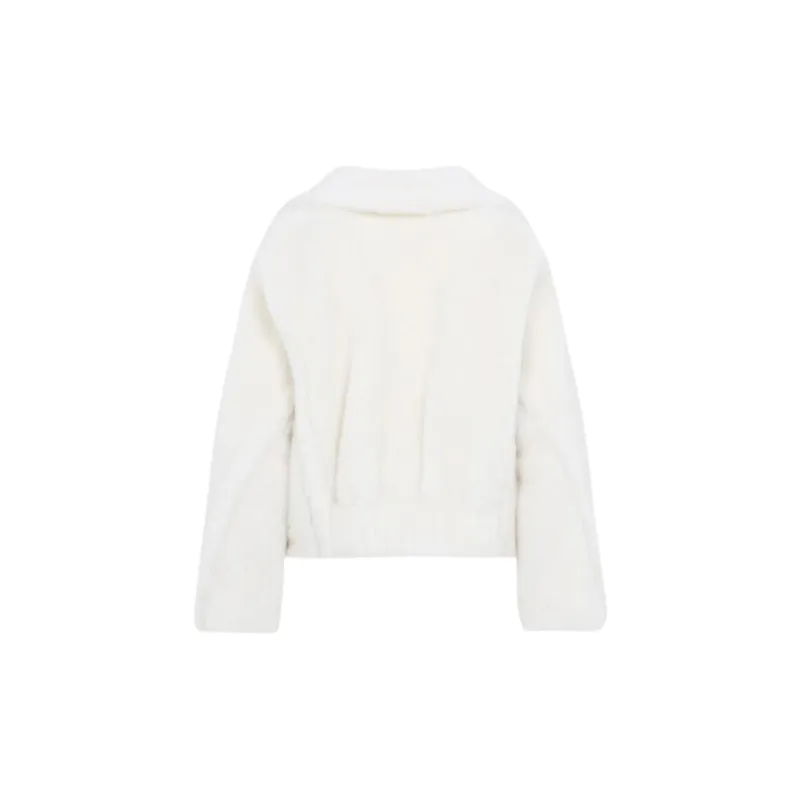 MaxMara Velvet-feel Coat Women's White-1