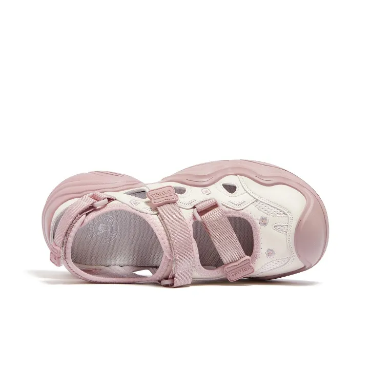 CAMEL Beach Sandals Women's Ecru, Beige/Pink, Beige/Black-9