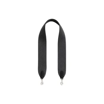 HERMES Cordage Canvas With Swift Calfskin Bag Shoulder Strap Unisex Black & Black Mist
