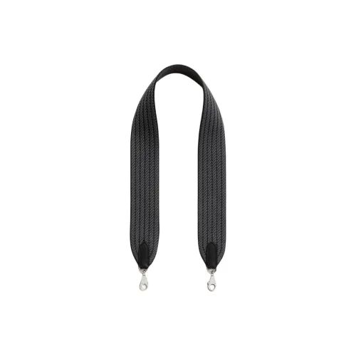 HERMES Cordage Canvas With Swift Calfskin Bag Shoulder Strap Unisex Black & Black Mist