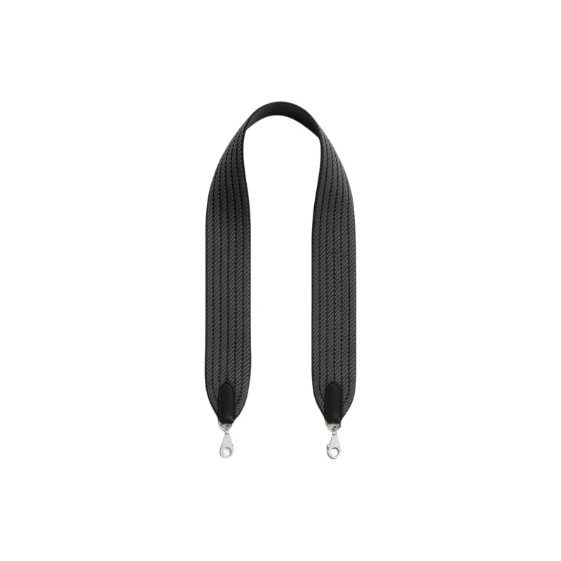 HERMES Cordage Canvas With Swift Calfskin Bag Strap Unisex Black & Black Mist-0