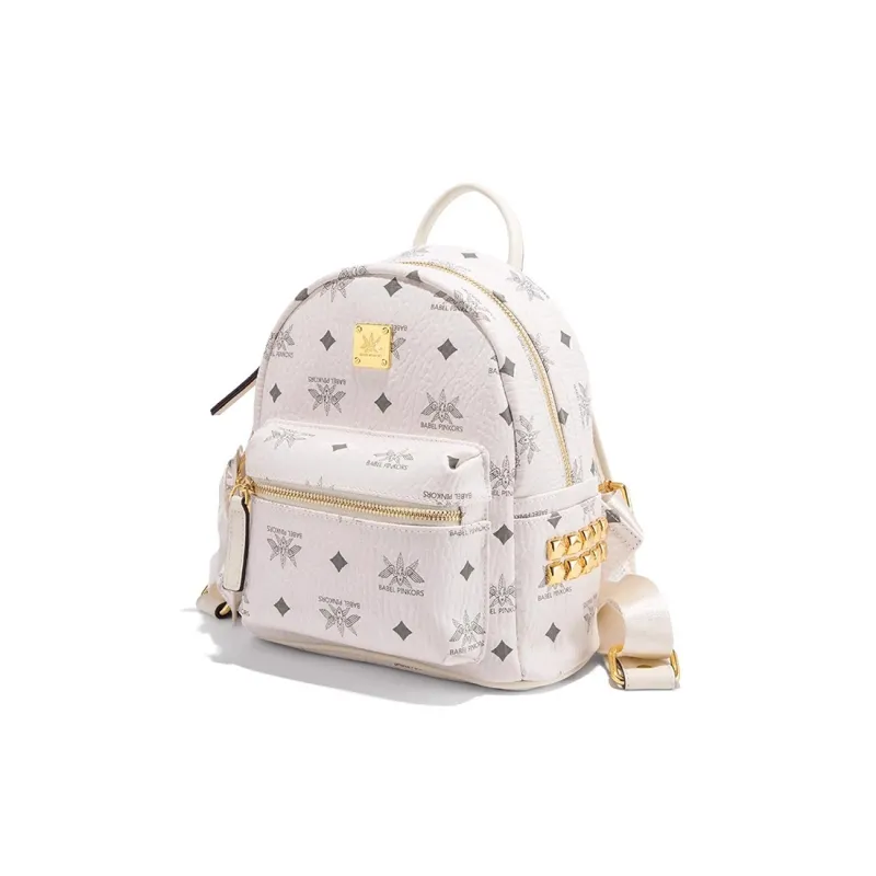 CLEVER& KETCH PU Backpack Women's Ecru/Pink-1