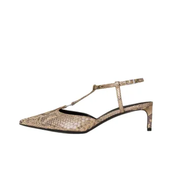 CELINE KITTEN Slim Heel High Heels 5cm Women's Gold