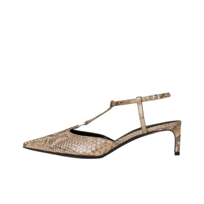 CELINE KITTEN Slim Heel High Heels 5cm Women's Gold-0