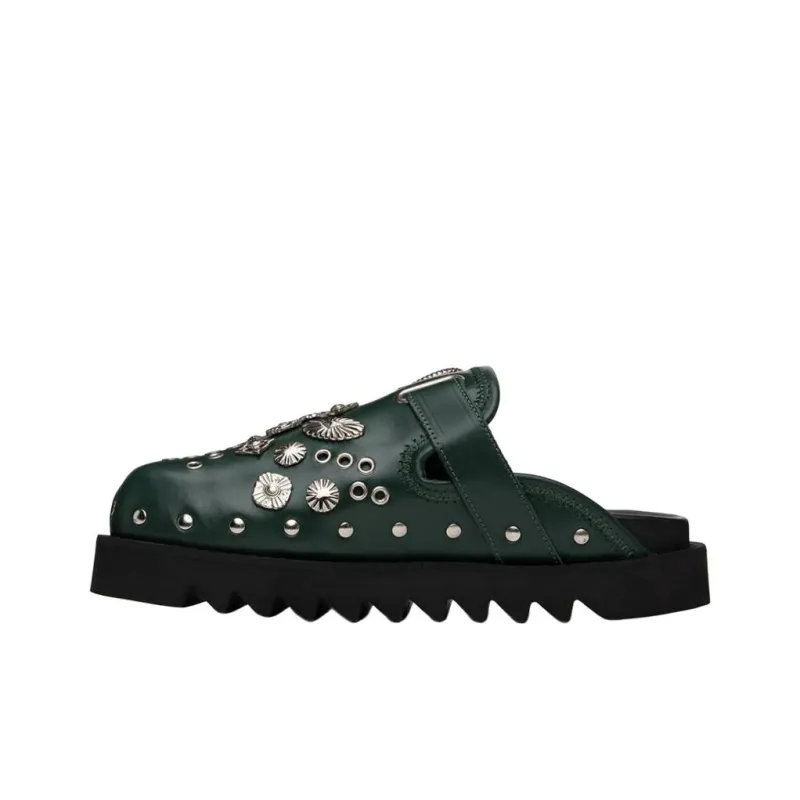 TOGA VIRILIS Closed Toe Slippers Men's Dark Green-2