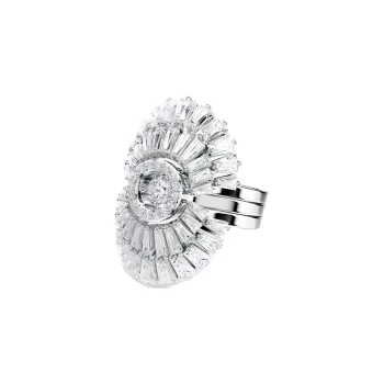 Swarovski Rhodium Plated Rings Unisex Silver