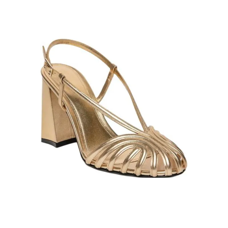 ALEVI Marta Strap Sandals 9cm Women's Gold-2