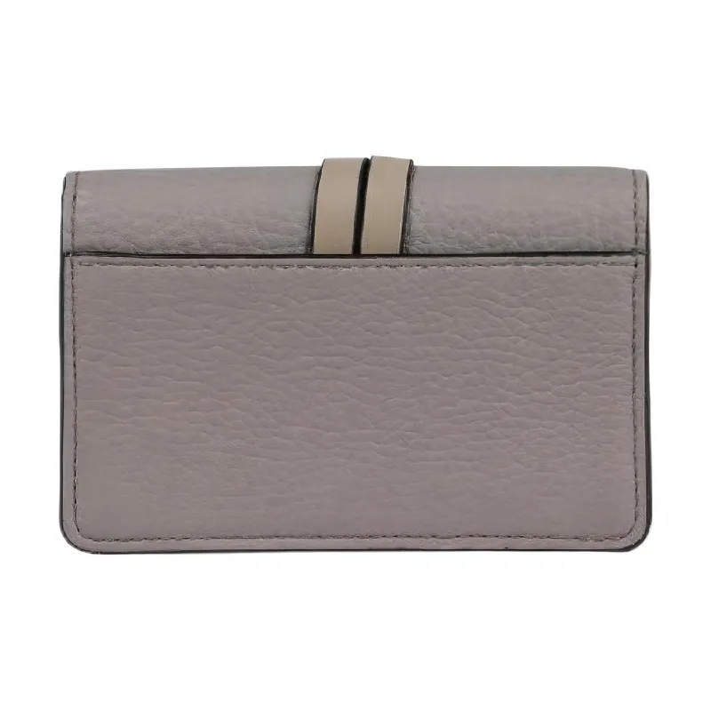 Chloe Grain Leather Coin Purse Women's Gray-1