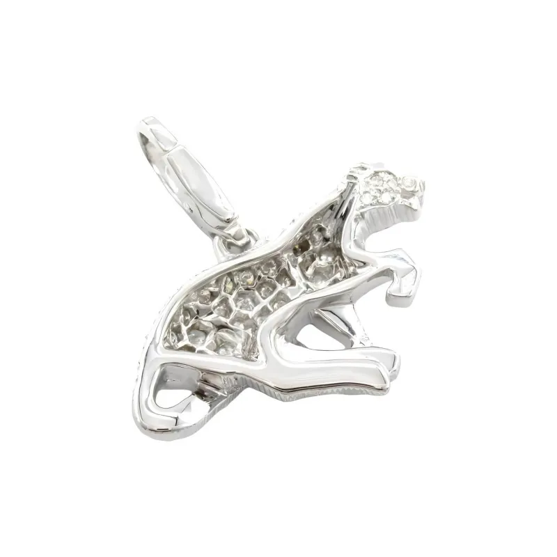 Cartier 2010s 18kt White Gold Panthère Diamond Pendant-2