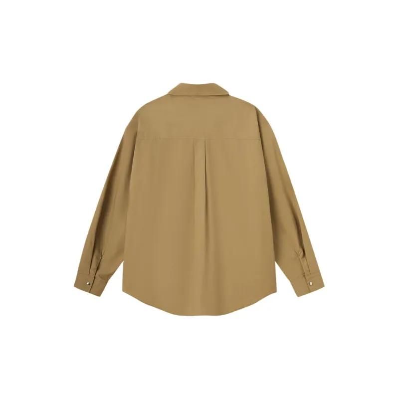 Abigthanks Mock Two Piece Shirt Unisex Beige Yellow-3