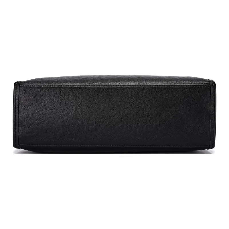 FAIRWHALE Cow Leather Shoulder Bag Crossbody Bag Messenger Bag Small Square Bag Regular Unisex Black-4